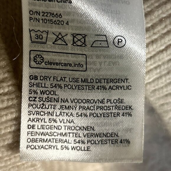 H&M SZ L Cream Cable-Knit Bodycon Wool Blend Sweater Dress Layering Classic - Picture 11 of 11